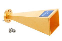 WR-10 Waveguide Standard Gain Horn Antenna Operating from 75 GHz to 110 GHz with a Nominal 25 dBi Gain with UG-387/U-Mod Round Cover Flange - Cost-Effective Alternative