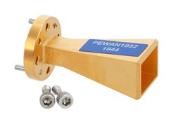WR-5 Waveguide Standard Gain Horn Antenna Operating from 140 GHz to 220 GHz with a Nominal 25 dBi Gain with UG-387/U-Mod Round Cover Flange - Cost-Effective Alternative