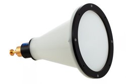 WR-10 Waveguide Lens Horn Antenna Operating from 89 GHz to 99 GHz with a Nominal 40 dBi Gain with UG-387/U Round Cover Flange - Cost-Effective Alternative