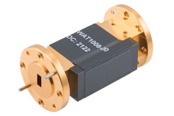 WR-22 Waveguide Fixed Attenuator, 20 dB, from 33 GHz to 50 GHz, UG-383/U Round Cover Flange, 4W Power - Cost-Effective Alternative