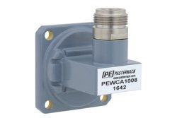 WR-90 UG-39/U Square Cover Flange to N Female Waveguide to Coax Adapter Operating from 8.2 GHz to 12.4 GHz - Cost-Effective Alternative
