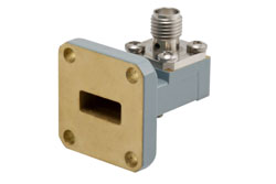 WR-42 UG-595/U Square Cover Flange to SMA Female Waveguide to Coax Adapter Operating from 18 GHz to 26.5 GHz - Cost-Effective Alternative