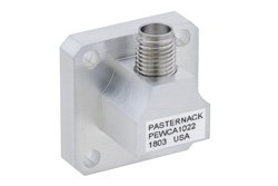 WR-42 UG-597/U Square Cover Flange to SMA Female Waveguide to Coax Adapter Operating from 18 GHz to 26.5 GHz - Cost-Effective Alternative