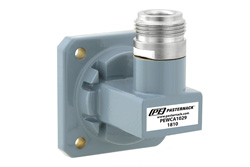 WR-75 Square Cover Flange to Type N Female Waveguide to Coax Adapter, 10 GHz to 15 GHz, M Band, Aluminum, Paint - Cost-Effective Alternative