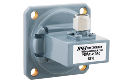 WR-90 UG-135/U Square Cover Flange to SMA Male Waveguide to Coax Adapter, 8.2 GHz to 12.4 GHz, X Band, Aluminum, Paint - Cost-Effective Alternative