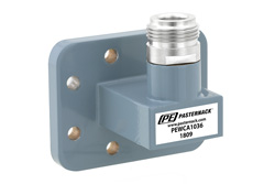 WR-90 CPR-90G Grooved Flange to Type N Female Waveguide to Coax Adapter, 8.2 GHz to 12.4 GHz, X Band, Aluminum, Paint - Cost-Effective Alternative