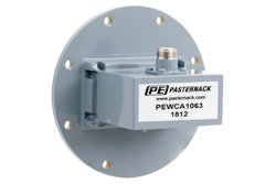 WR-284 UG-584/U Round Cover Flange to N Female Waveguide to Coax Adapter Operating from 2.6 GHz to 3.95 GHz - Cost-Effective Alternative