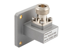 WR-90 UBR100 Flange to N Female Waveguide to Coax Adapter Operating from 8.2 GHz to 12.4 GHz in Brass - Cost-Effective Alternative