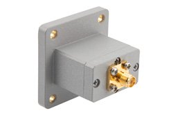 WR-90 UBR100 Flange to End Launch SMA Female Waveguide to Coax Adapter Operating from 8.2 GHz to 12.4 GHz in Brass - Cost-Effective Alternative