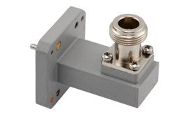 WRD-650 UG Square Cover Flange to N Female Waveguide to Coax Adapter Operating from 6.5 GHz to 18 GHz in Copper Alloy - Cost-Effective Alternative