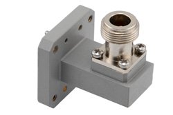 WRD-750 UG Square Cover Flange to N Female Waveguide to Coax Adapter Operating from 7.5 GHz to 18 GHz in Copper Alloy - Cost-Effective Alternative