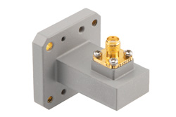 WRD-750 UG Square Cover Flange to SMA Female Waveguide to Coax Adapter Operating from 7.5 GHz to 18 GHz in Copper Alloy - Cost-Effective Alternative