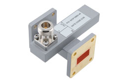 WR-75 Waveguide 40 dB Crossguide Coupler, UG Cover Flange, N Female Coupled Port, 9.84 GHz to 15 GHz, Brass - Cost-Effective Alternative