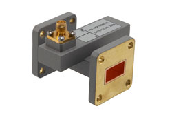 WR-62 Waveguide 30 dB Crossguide Coupler, UG Cover Flange, SMA Female Coupled Port, 11.9 GHz to 18 GHz, Brass - Cost-Effective Alternative