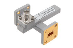 WR-28 Waveguide 40 dB Crossguide Coupler, UG Cover Flange, 2.92mm Female Coupled Port, 26.5 GHz to 40 GHz, Brass - Cost-Effective Alternative