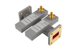 WR-75 Waveguide 50 dB Dual Directional Crossguide Coupler, UG Square Flange, SMA Female Coupling Ports, 9.84 GHz to 15 GHz, Brass - Cost-Effective Alternative
