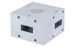 WR-90 Waveguide Circulator, 8.2 GHz to 12.4 GHz, 18 dB min Isolation, Cover Flange, Aluminum - Cost-Effective Alternative