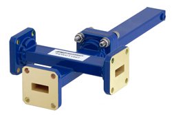 WR-42 Waveguide 50 dB Crossguide Coupler, 3 Port UG-595/U Square Cover Flange, 18 GHz to 26.5 GHz, Bronze - Cost-Effective Alternative