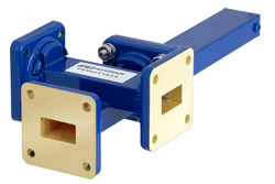 WR-62 Waveguide 40 dB Crossguide Coupler, 3 Port UG-419/U Square Cover Flange, 12.4 GHz to 18 GHz, Bronze - Cost-Effective Alternative