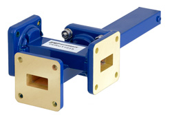 WR-62 Waveguide 50 dB Crossguide Coupler, 3 Port UG-419/U Square Cover Flange, 12.4 GHz to 18 GHz, Bronze - Cost-Effective Alternative