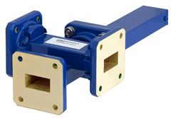 WR-75 Waveguide 30 dB Crossguide Coupler, 3 Port Square Cover Flange, 10 GHz to 15 GHz, Bronze - Cost-Effective Alternative