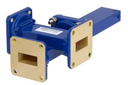 WR-90 Waveguide 20 dB Crossguide Coupler, 3 Port UG-39/U Square Cover Flange, 8.2 GHz to 12.4 GHz, Bronze - Cost-Effective Alternative