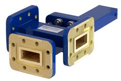 WR-90 Waveguide 30 dB Crossguide Coupler, 3 Port CPR-90G Flange, 8.2 GHz to 12.4 GHz, Bronze - Cost-Effective Alternative
