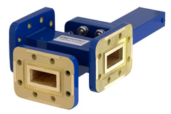 WR-90 Waveguide 40 dB Crossguide Coupler, 3 Port CPR-90G Flange, 8.2 GHz to 12.4 GHz, Bronze - Cost-Effective Alternative