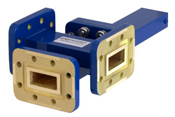 WR-90 Waveguide 50 dB Crossguide Coupler, 3 Port CPR-90G Flange, 8.2 GHz to 12.4 GHz, Bronze - Cost-Effective Alternative