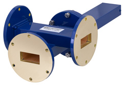 WR-137 Waveguide 50 dB Crossguide Coupler, 3 Port UG-344/U Round Cover Flange, 5.85 GHz to 8.2 GHz, Bronze - Cost-Effective Alternative