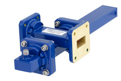 WR-75 Waveguide 20 dB Crossguide Coupler, Square Cover Flange, SMA Female Coupled Port, 10 GHz to 15 GHz, Bronze - Cost-Effective Alternative