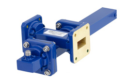 WR-75 Waveguide 40 dB Crossguide Coupler, Square Cover Flange, SMA Female Coupled Port, 10 GHz to 15 GHz, Bronze - Cost-Effective Alternative
