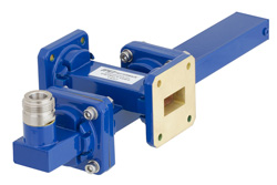 WR-75 Waveguide 20 dB Crossguide Coupler, Square Cover Flange, N Female Coupled Port, 10 GHz to 15 GHz, Bronze - Cost-Effective Alternative