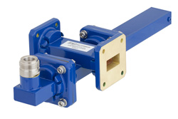 WR-75 Waveguide 40 dB Crossguide Coupler, Square Cover Flange, N Female Coupled Port, 10 GHz to 15 GHz, Bronze - Cost-Effective Alternative