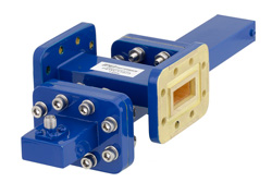 WR-90 Waveguide 30 dB Crossguide Coupler, CPR-90G Flange, SMA Female Coupled Port, 8.2 GHz to 12.4 GHz, Bronze - Cost-Effective Alternative