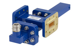 WR-90 Waveguide 20 dB Crossguide Coupler, CPR-90G Flange, N Female Coupled Port, 8.2 GHz to 12.4 GHz, Bronze - Cost-Effective Alternative