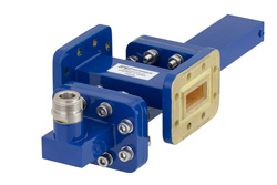 WR-90 Waveguide 40 dB Crossguide Coupler, CPR-90G Flange, N Female Coupled Port, 8.2 GHz to 12.4 GHz, Bronze - Cost-Effective Alternative