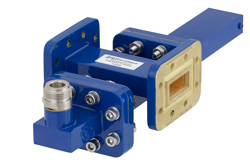 WR-90 Waveguide 50 dB Crossguide Coupler, CPR-90G Flange, N Female Coupled Port, 8.2 GHz to 12.4 GHz, Bronze - Cost-Effective Alternative