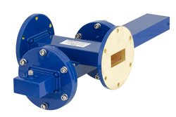 WR-137 Waveguide 50 dB Crossguide Coupler, UG-344/U Round Cover Flange, SMA Female Coupled Port, 5.85 GHz to 8.2 GHz, Bronze - Cost-Effective Alternative