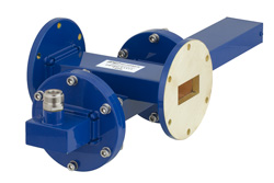 WR-137 Waveguide 50 dB Crossguide Coupler, UG-344/U Round Cover Flange, N Female Coupled Port, 5.85 GHz to 8.2 GHz, Bronze - Cost-Effective Alternative