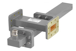 WR-137 Waveguide 40 dB Crossguide Coupler, CPR-137G Flange, N Female Coupled Port, 5.85 GHz to 8.2 GHz, Bronze - Cost-Effective Alternative
