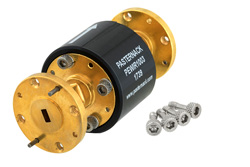 WR-19 Waveguide Isolator from 40 GHz to 60 GHz, 25 dB min Isolation, UG-383/U-Mod Round Cover Flange - Cost-Effective Alternative