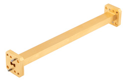 WRD-180 Straight Waveguide Section 6 Inch Length, UG Square Cover Flange from 18 GHz to 40 GHz in Brass - Cost-Effective Alternative