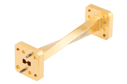 WRD-180 90 Degree Waveguide Twist with a UG Square Cover Flange Operating from 18 GHz to 40 GHz in Brass - Cost-Effective Alternative