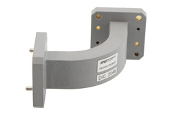WRD-750 Waveguide E-Bend with UG Square Cover Flange Operating from 7.5 GHz to 18 GHz - Cost-Effective Alternative