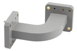 WRD-750 Waveguide H-Bend with UG Square Cover Flange Operating from 7.5 GHz to 18 GHz - Cost-Effective Alternative