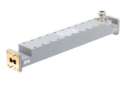 WRD-750 Double Ridge Waveguide 50 dB Broadwall Coupler, N Female Coupled Port, 7.5 GHz to 18 GHz, Brass - Cost-Effective Alternative