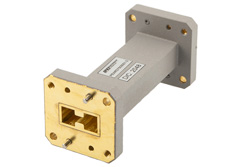 WRD-750 Straight Waveguide Section 3 Inch Length, UG Square Cover Flange from 7.5 GHz to 18 GHz in Brass - Cost-Effective Alternative