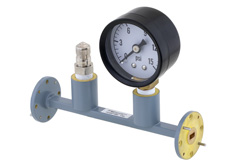 WR-22 Waveguide Pressurizing Section 4.25 Inch Length, UG-383/U Round Cover Flange from 33 GHz to 50 GHz - Cost-Effective Alternative