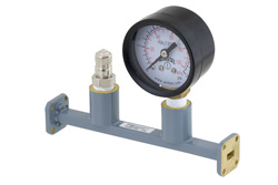 WR-28 Waveguide Pressurizing Section 4.25 Inch Length, UG-599/U Square Cover Flange from 26.5 GHz to 40 GHz - Cost-Effective Alternative